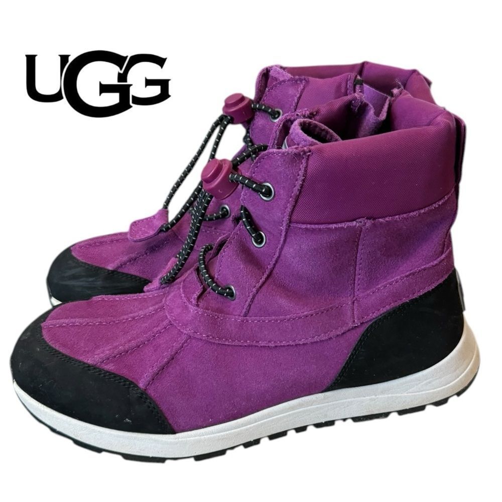 UGG Kids Turlock Waterproof Suede Snow Rain Fleece Lined Boots 5